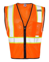 Kishigo Unisex Economy Contrasting Safety Vest with Zippered Front