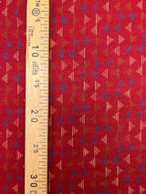 Acrylic Knitted Fabric Red Beige Printed
