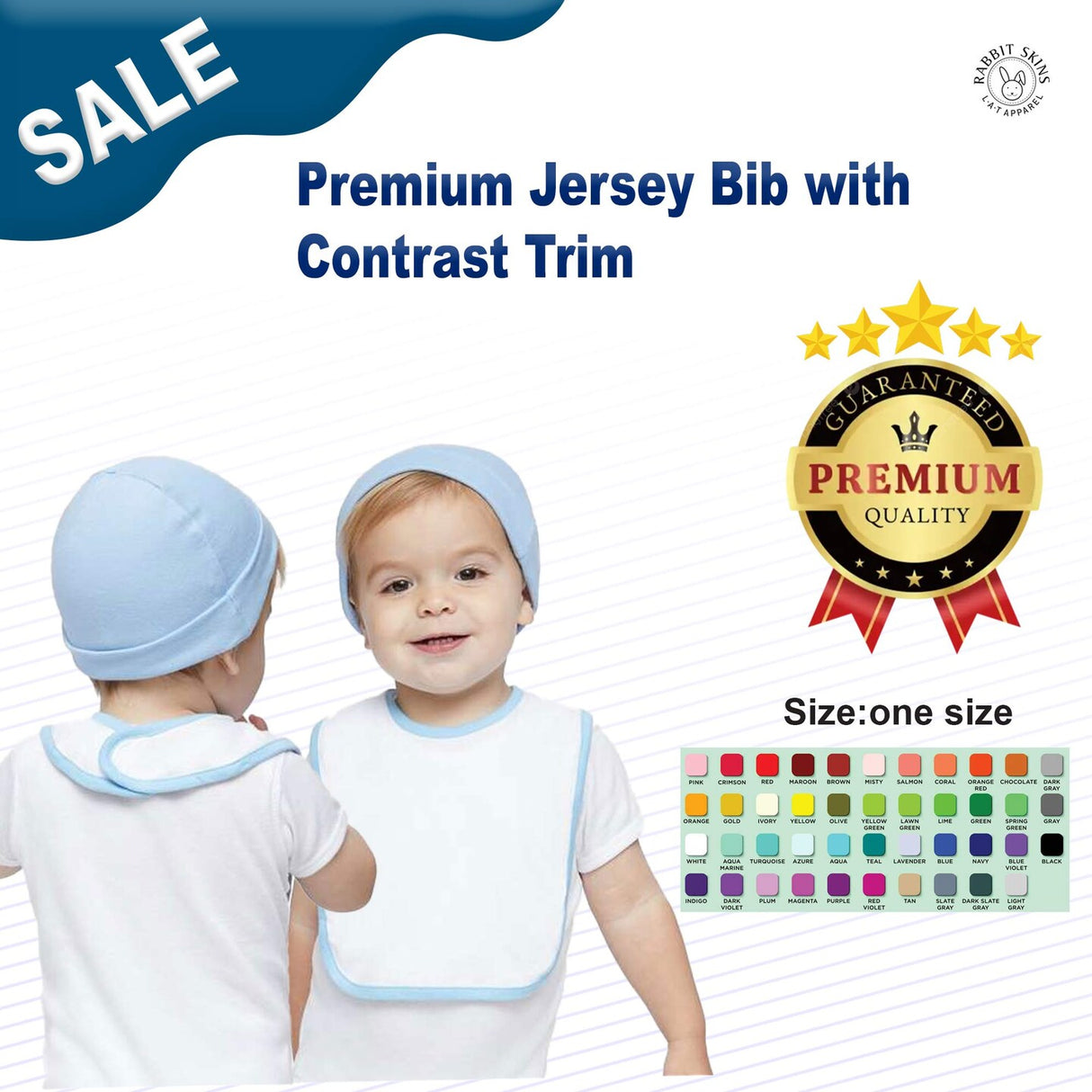 RADYAN® Premium Jersey Bib with Contrast Trim