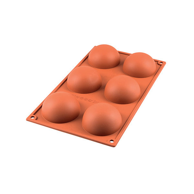 Silikomart SF002 Half Sphere Silicone Baking Mold, 2.7 Oz, 6 Cavities