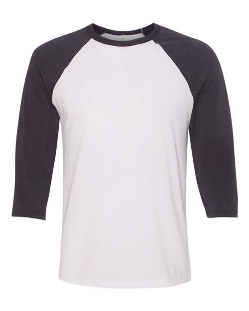 Bella + Canvas Unisex Three-Quarter Sleeve Baseball Tee