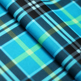 Modern Plaid Polyester Spandex Fabric - Multicolor Tartan Plaid Print, 58/60" Width, 240 GSM (1 Yard)
