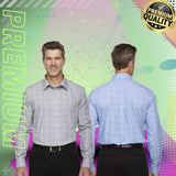 Devon & Jones® Mens Glen Plaid Dress Shirt Cotton Polyester Fit