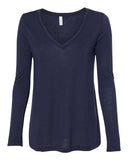 BELLA + CANVAS Women's Flowy Long Sleeve V-Neck Tee