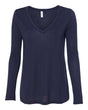 BELLA + CANVAS Women's Flowy Long Sleeve V-Neck Tee