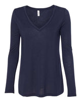 BELLA + CANVAS Women's Flowy Long Sleeve V-Neck Tee