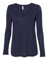 BELLA + CANVAS Women's Flowy Long Sleeve V-Neck Tee