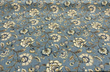Swavelle Millcreek Linen Rayon Fabric - Blue Ivory Floral, 54" Width, 18.5" Horizontal Repeat, 17" Vertical Repeat (1 Yard)