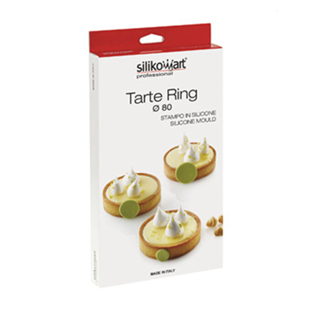 Silikomart 80mm Black Perforated Tarte Ring, Set of 6
