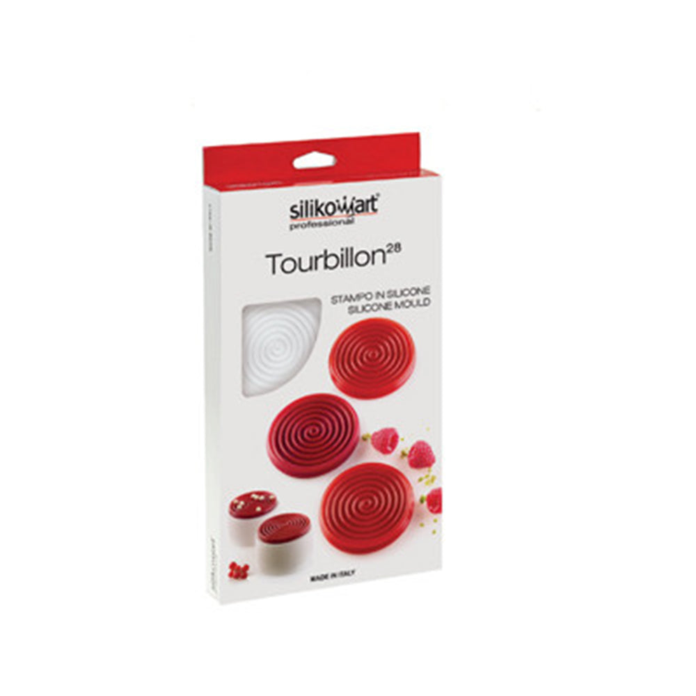 Silikomart "Tourbillon28" Swirl Disc Silicone Mold, 0.94 oz, 6 cavities