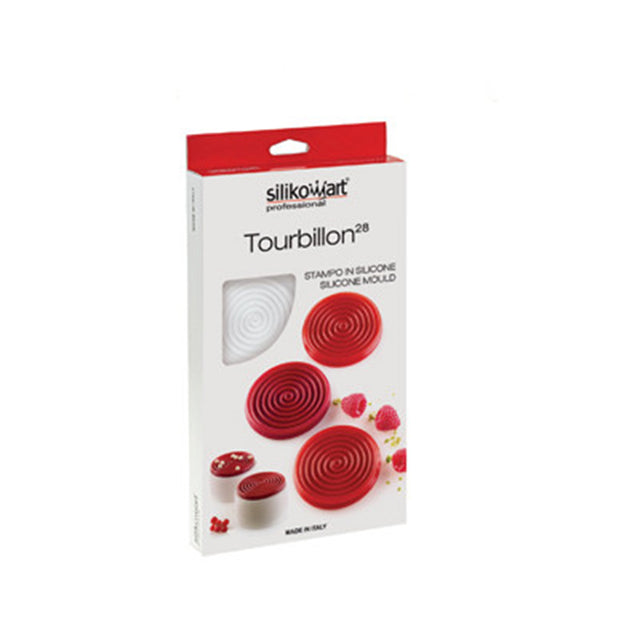 Silikomart "Tourbillon28" Swirl Disc Silicone Mold, 0.94 oz, 6 cavities