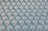 Robert Allen Rhombi Forms Cotton Fabric - Deep Pool Blue Chevron, 55" Width (1 Yard)