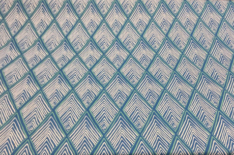 Robert Allen Rhombi Forms Cotton Fabric - Deep Pool Blue Chevron, 55" Width (1 Yard)