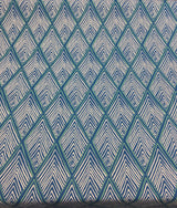 Robert Allen Rhombi Forms Cotton Fabric - Deep Pool Blue Chevron, 55" Width (1 Yard)