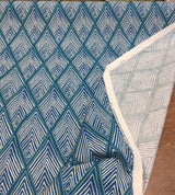 Robert Allen Rhombi Forms Cotton Fabric - Deep Pool Blue Chevron, 55" Width (1 Yard)