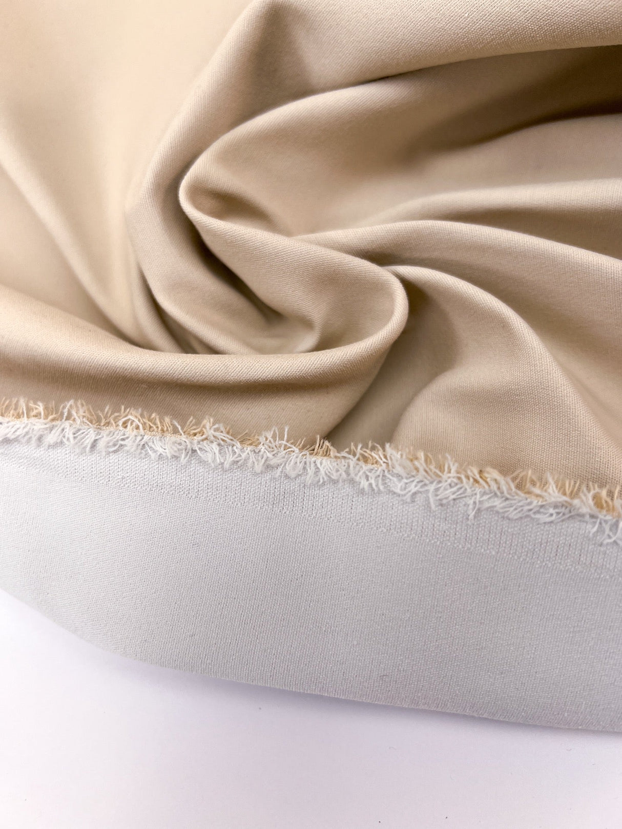 Cotton Polyester Doubleface Stretch Fabric Gray Beige