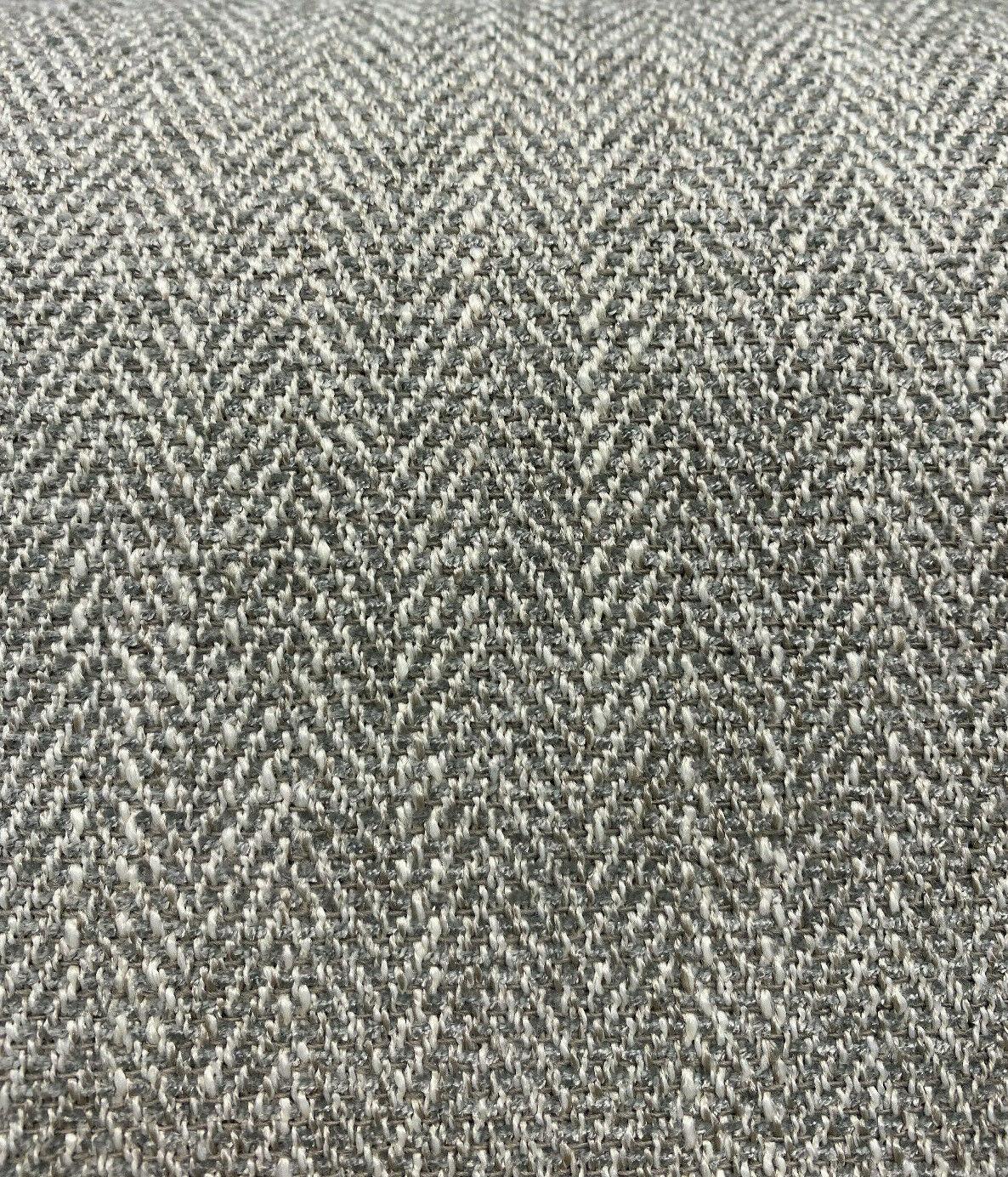 Prescott Linen Herringbone Chenille Upholstery Fabric - Linen White Herringbone, 56" Width (1 Yard)