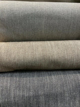 Prescott Linen Herringbone Chenille Upholstery Fabric - Linen White Herringbone, 56" Width (1 Yard)