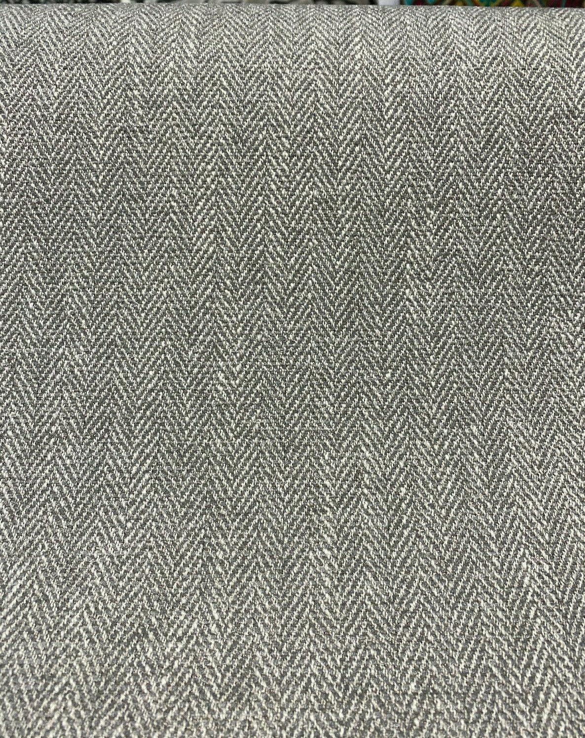 Prescott Linen Herringbone Chenille Upholstery Fabric - Linen White Herringbone, 56" Width (1 Yard)