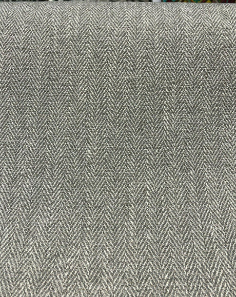Prescott Linen Herringbone Chenille Upholstery Fabric - Linen White Herringbone, 56" Width (1 Yard)