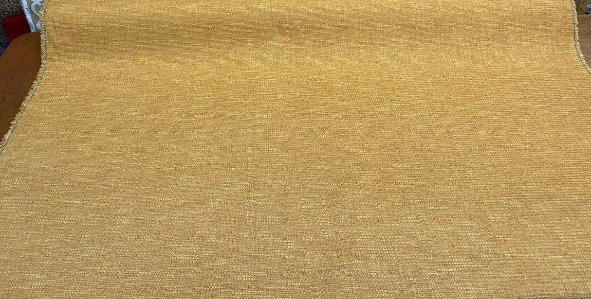 Manhattan Chenille Upholstery Fabric - Sun Yellow, Two-Toned, 56" Width (1 Yard)
