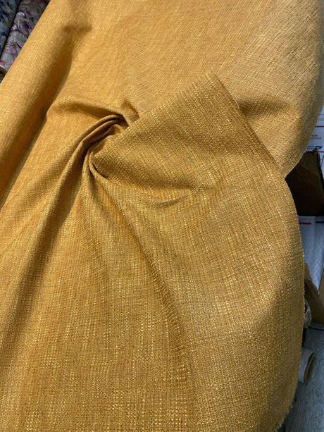 Manhattan Chenille Upholstery Fabric - Sun Yellow, Two-Toned, 56" Width (1 Yard)