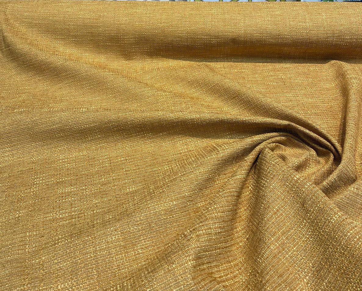 Manhattan Chenille Upholstery Fabric - Sun Yellow, Two-Toned, 56" Width (1 Yard)