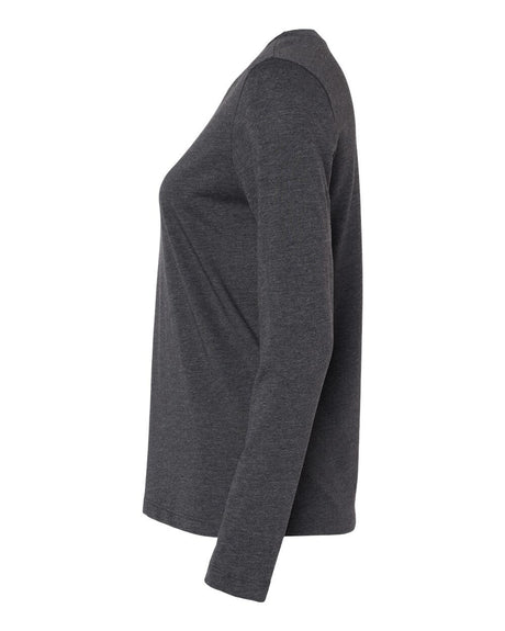 BELLA + CANVAS Women’s Jersey Crewneck Long Sleeve Tee in Heather Deep Teal