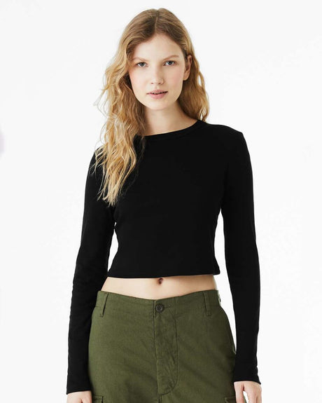 BELLA + CANVASÂ Women's Micro Rib Long Sleeve Baby Tee - 2XL