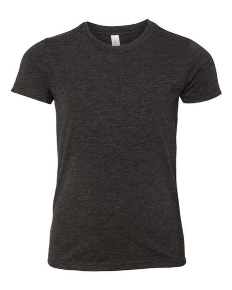 Image 1: Bella Canvas Youth Triblend Crew Neck Short Sleeve TeeImage 2: Soft triblend kids t-shirt with crew neckImage 3: Lightweight youth Bella Canvas shirtImage 4: Blank youth tee for custom designsImage 5: Comfortable short sleeve kids apparelImage 6: Premium triblend youth t-shirt