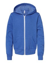 BELLA + CANVAS 3739Y Youth Sponge Fleece Full-Zip Hoodie Sweatshirt - 3739Y in M