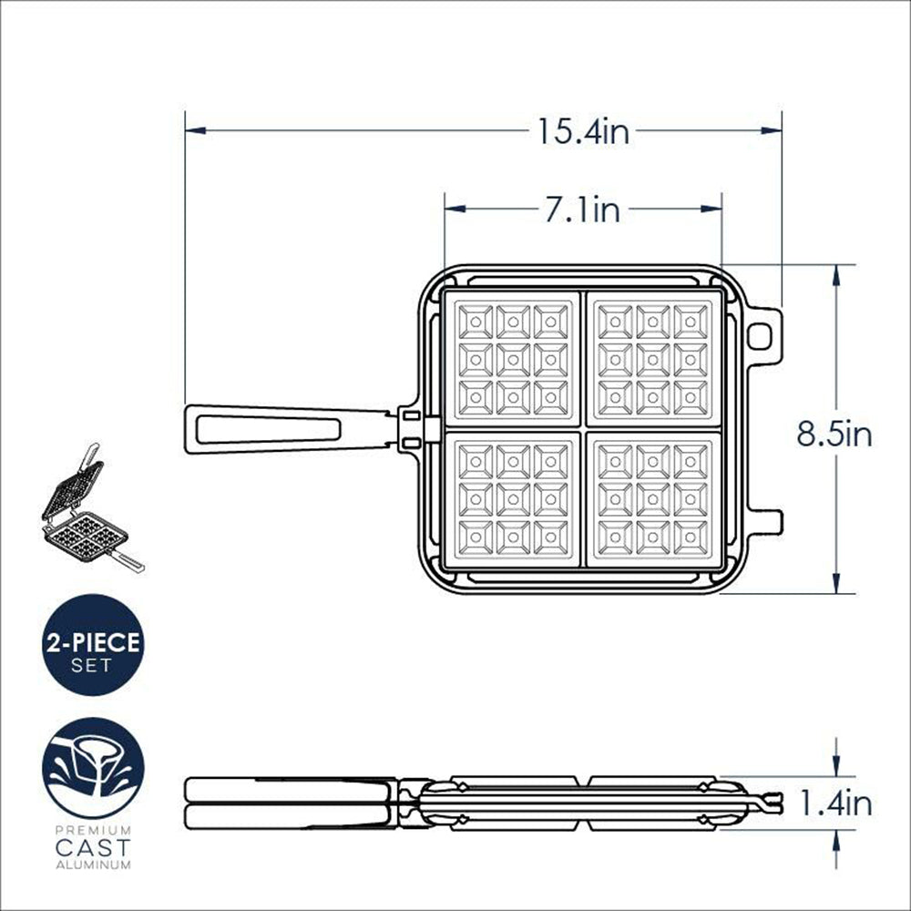 Nordic Ware Cast Aluminum Stovetop Belgian Waffle Maker