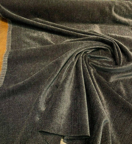 Luxury Sephora Chenille Upholstery Fabric - Dark Brown, Solid, 54" Width (1 Yard)
