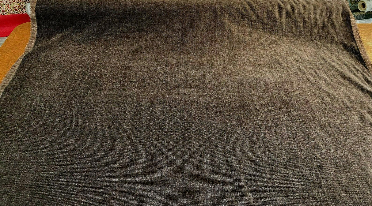 Luxury Sephora Chenille Upholstery Fabric - Dark Brown, Solid, 54" Width (1 Yard)