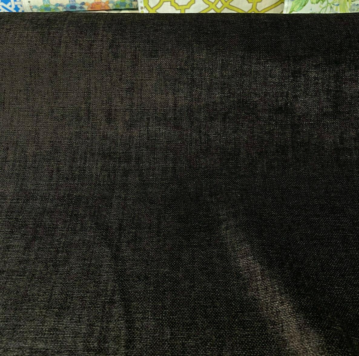 Luxury Sephora Chenille Upholstery Fabric - Black Brown, 54" Width (1 Yard)