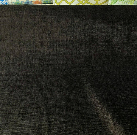 Luxury Sephora Chenille Upholstery Fabric - Black Brown, 54" Width (1 Yard)