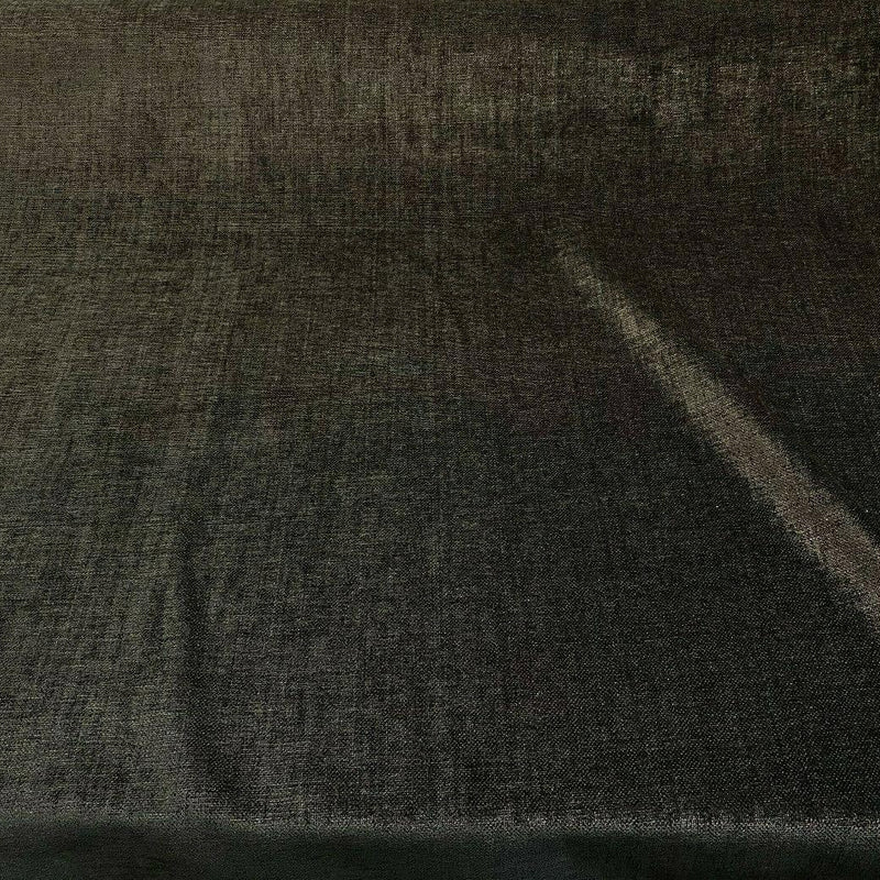 Luxury Sephora Chenille Upholstery Fabric - Black Brown, 54" Width (1 Yard)