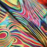 Paint Swirl Polyester Spandex Fabric - Multicolor Abstract Print, 58/60" Width (1 Yard)