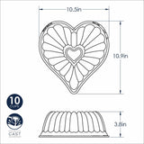 Nordicware Elegant Aluminum Heart 10 Cup Bundt Cake Pan