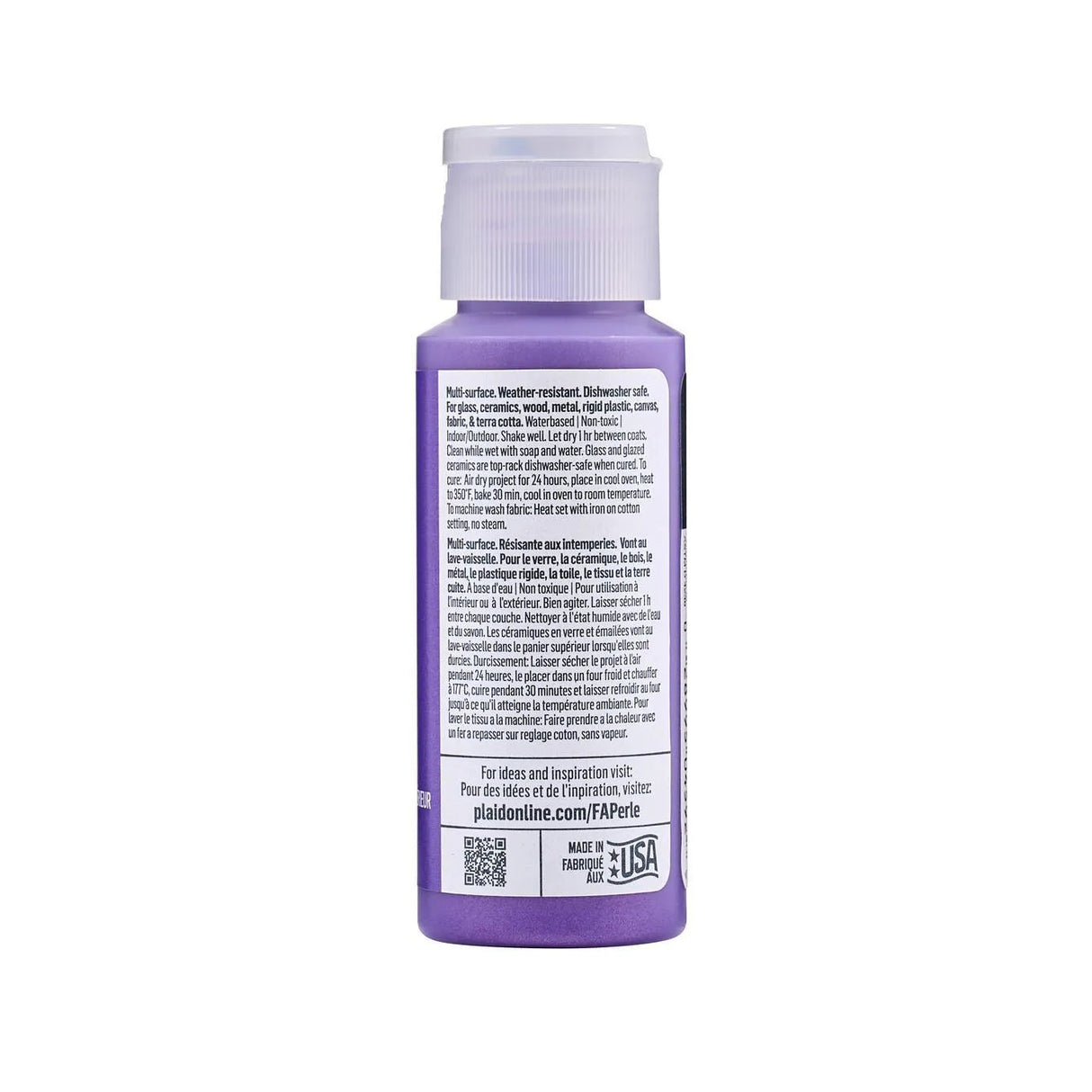FolkArt Perle Acrylic Paint - Plum Kiss (2 oz Bottle)