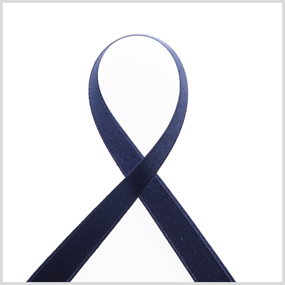 Dark Navy Double Face Silk Satin Ribbon