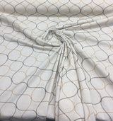 Silhouette Heritage Embroidered Linen Drapery Fabric - Natural With Rust Embroidery, 55" Width (1 Yard)