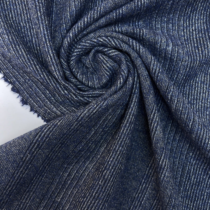 Italian Melange Striped Wool Fabric