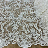 Beaded Corded Bridal Lace Dark Ivory
