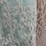 Beaded Lace Fabric on Polyester Net Mesh 52" Wide