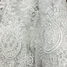 1 Yard Corded Bridal Lace Fabric Embroidered on 100% Polyester Net