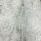 Corded Bridal Lace Fabric 100% Polyester Net Mesh 48" Wide