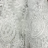 1 Yard Elegant Corded Bridal Lace Fabric Embroidered on Polyester Net Mesh