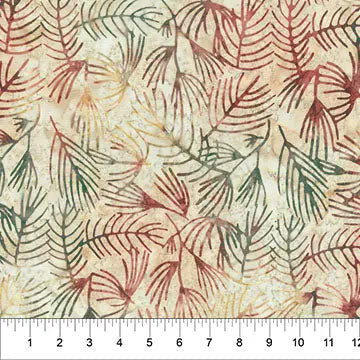 Cotton Batik Fabric Red and Green Changes in Seasons 44/45"