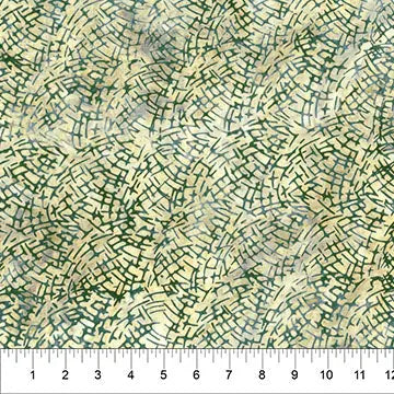 Cotton Batik Fabric Green and Yellow Weave Changes In Seasons 44/45"
